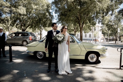 Robe de mariée en mousseline de soie 