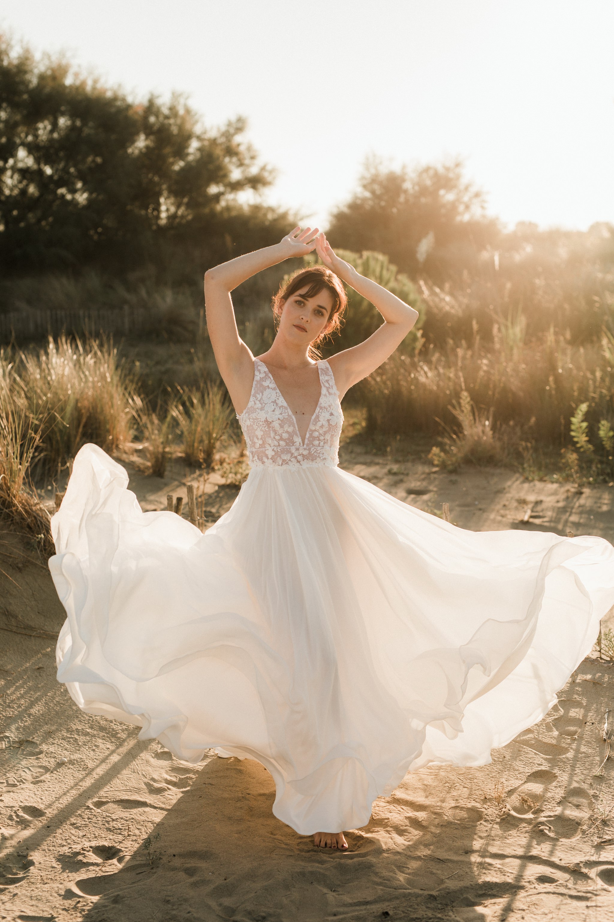 Collection 2019 : Robe de mariée en mousseline de soie 